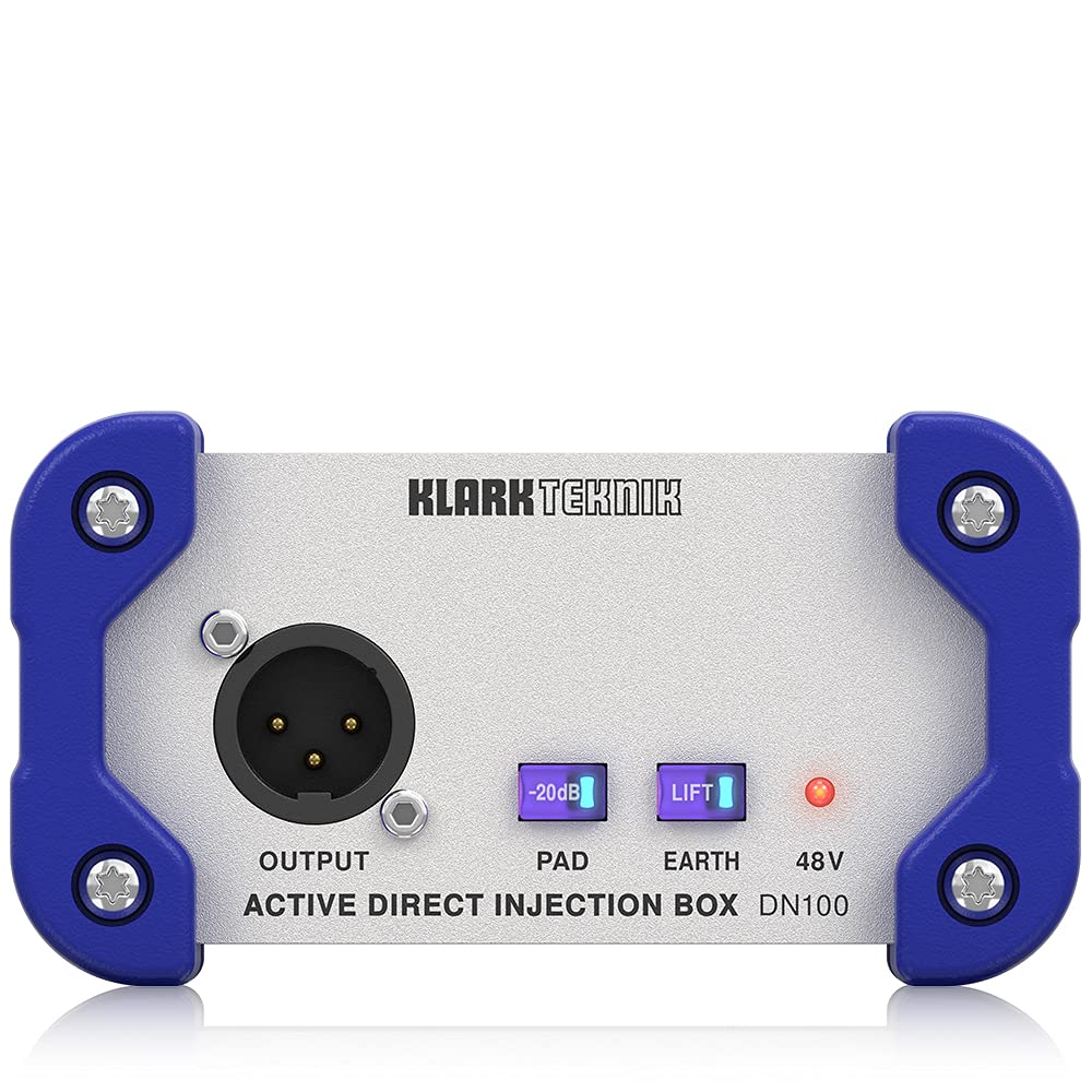 Caja DI activa Klark Teknik DN100 V2 con rango dinámico extendido