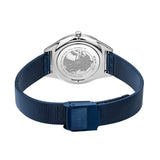 BERING 17031-307 Reloj de cuarzo unisex con caja de acero inoxidable plateado de 31 mm y esfera azul, correa milanesa, cristal de zafiro y resistencia al agua de 3 ATM