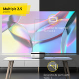 Overmax Multipic 2.5 Proyector Full HD, proyector LED, proyector de Cine en casa, Cine en casa, Control Remoto, proyector con Altavoz, tamaño de Imagen de 35 a 120 Pulgadas, retroproyector