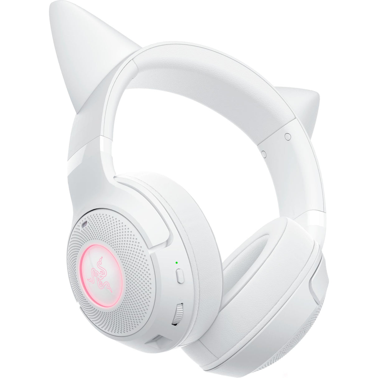 Razer Kraken Kitty V2 BT - Auriculares inalámbricos Bluetooth RGB con Orejas de Gatito para Juegos y Streaming (325g, Triforce de 40mm, Bluetooth 5.2, micrófonos con cancelación de Ruido) Blanco