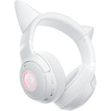 Razer Kraken Kitty V2 BT - Auriculares inalámbricos Bluetooth RGB con Orejas de Gatito para Juegos y Streaming (325g, Triforce de 40mm, Bluetooth 5.2, micrófonos con cancelación de Ruido) Blanco