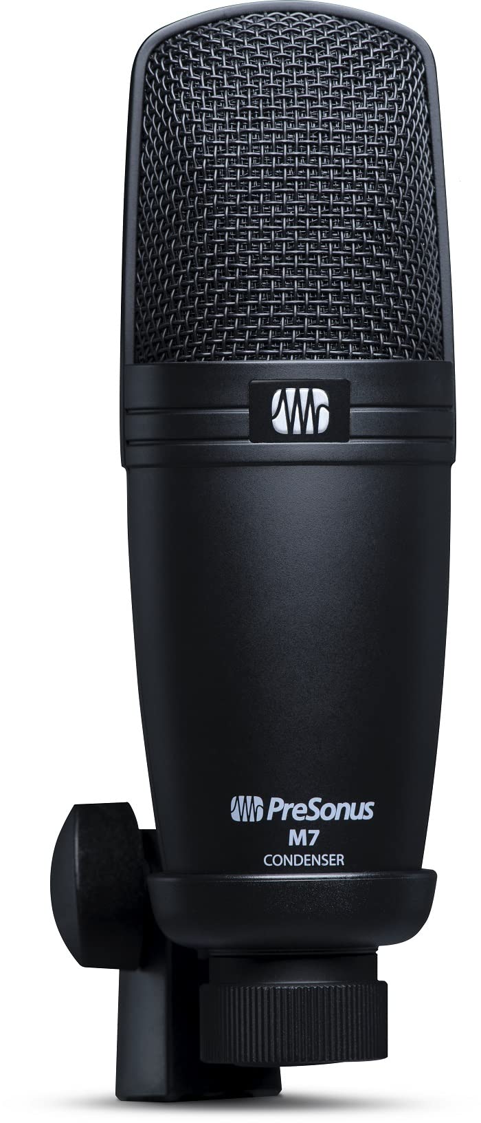 PreSonus M7, Micrófono de Condensador Cardioide para Grabación, Podcasting y Difusión con Soporte, Cable XLR, Funda de Transporte