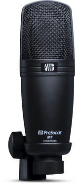 PreSonus M7, Micrófono de Condensador Cardioide para Grabación, Podcasting y Difusión con Soporte, Cable XLR, Funda de Transporte