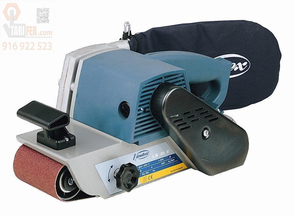 VIRUTEX 3200100 - Lijadora de banda LB31E con aspiración 230V 1200W superficie 175x100mm banda 690x100mm 6,8 Kg