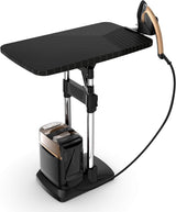 Rowenta IXEO Power QR2020 Cepillo de vapor 2170W, 5.8 bares presión vapor, depósito 1.1 L, elimina arrugas, olores y desinfecta, accesorio prendas delicadas y gruesas, tabla vertical, Negro