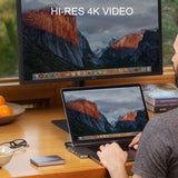 Hyper Pro - 8 en 2 con 8 HDMI 4K USB 3.0 USB-C Mini DisplayPort y Lector de Tarjetas SD y Micro SD - Plata
