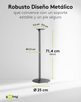 goobay Soporte para Altavoces Sonos Era 300, Capacidad de Carga de 5 K, gestión de Cables, 71,5 cm de Altura, Negro, 71195