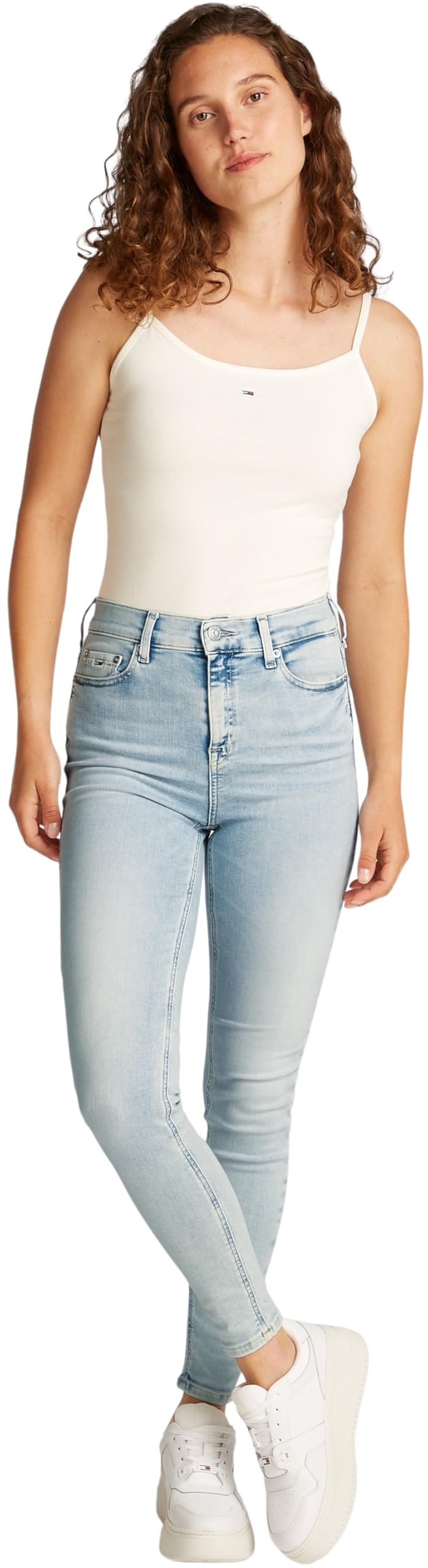 Tommy Jeans Nora MD Skn ANK Zip Bi1213 Dw0Dw20034 Ceñido, Denim (Denim Ultra Light), 34W / 28L para Mujer