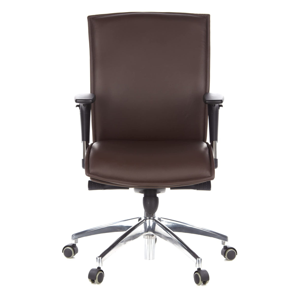 hjh OFFICE 600140 Silla ejecutiva Murano 10 Cuero marrón, Silla de Oficina con Ruedas Silla giratoria