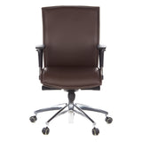 hjh OFFICE 600140 Silla ejecutiva Murano 10 Cuero marrón, Silla de Oficina con Ruedas Silla giratoria