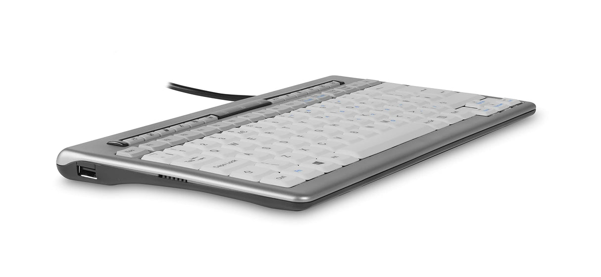 Bakker Elkhuizen S-Board 840 Design Teclado inglés USB Plata y Blanco, Plata y Blanco