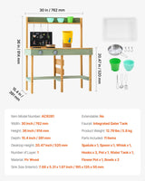 VEVOR Cocina de Barro para Niños 391 x 762 x 914 mm Juego de Cocina de Madera Cocina de Juguete para Niños Cocinita Infantil de Madera para Exteriores Cocina de Juego de Simulación con Accesorios
