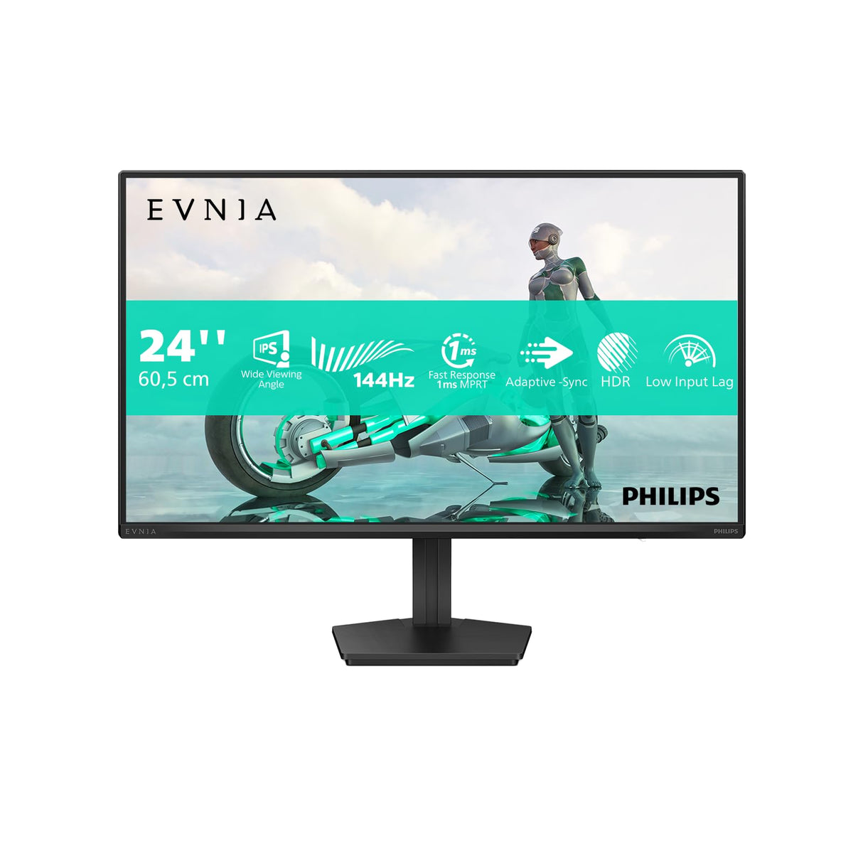 Philips Evnia 24M2N3200NF - Monitor para Juegos Full HD de 24 Pulgadas, 144 Hz, 1 ms MPRT, FreeSync, compatibilidad con G-Sync (1920 x 1080, HDMI 2.0, DisplayPort 1.4) Negro