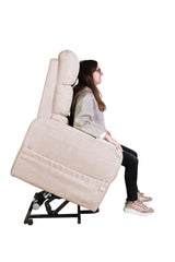 PEPE Mobility Sillon Relax Reclinable Electrico (Tela Lino) Levanta Personas con Mando, Butaca Confort Gente Mayor Beige