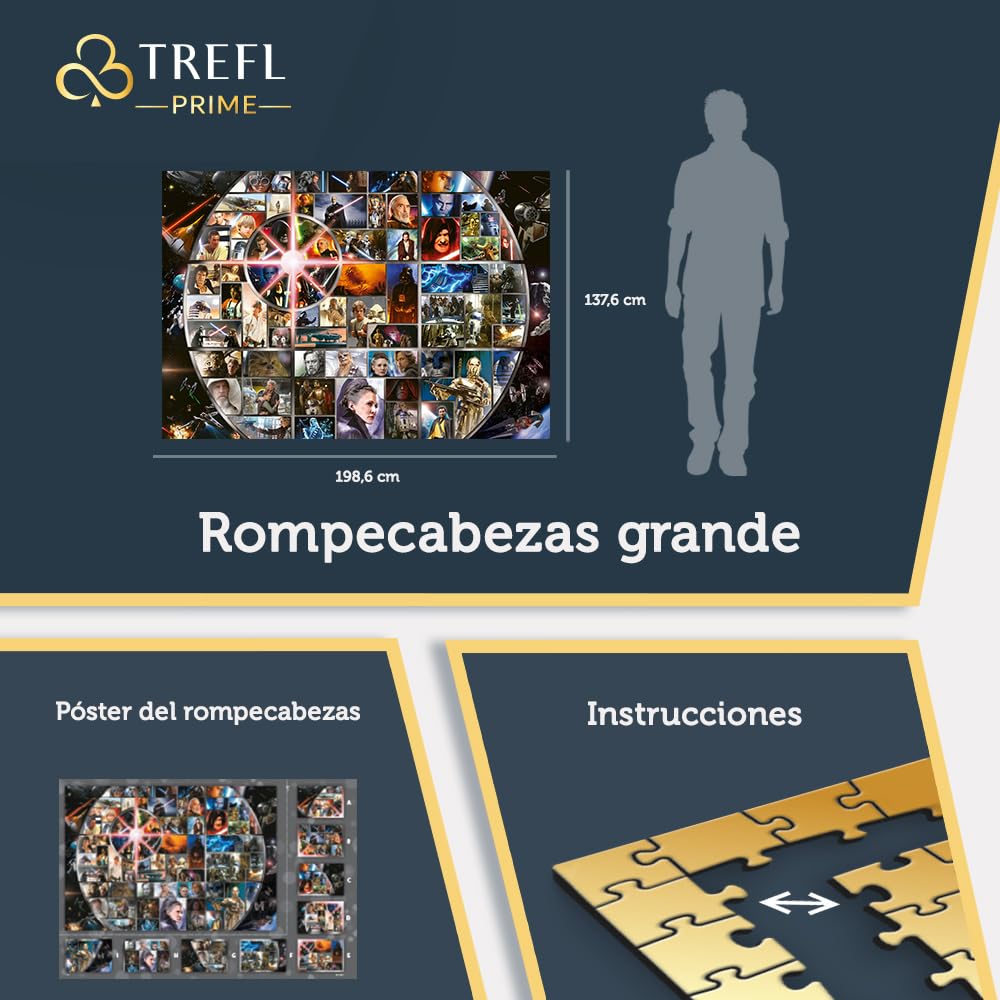 TREFL Prime-Puzzle UFT: Star Wars, Universe Epic Collection-13 500 Piezas, puzle Grande, cartón más Grueso, bío, Eco, Entretenimiento para Adultos niños Desde los 12 años, Multicolor (81036)