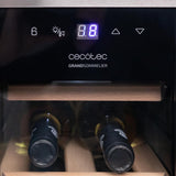 Cecotec Vinoteca Libre Instalación Bolero GrandSommelier 1250 CoolWood. Nevera para vinos con capacidad para 12 botellas, temperatura ajustable de 8-18ºC, LED y estantes de madera.