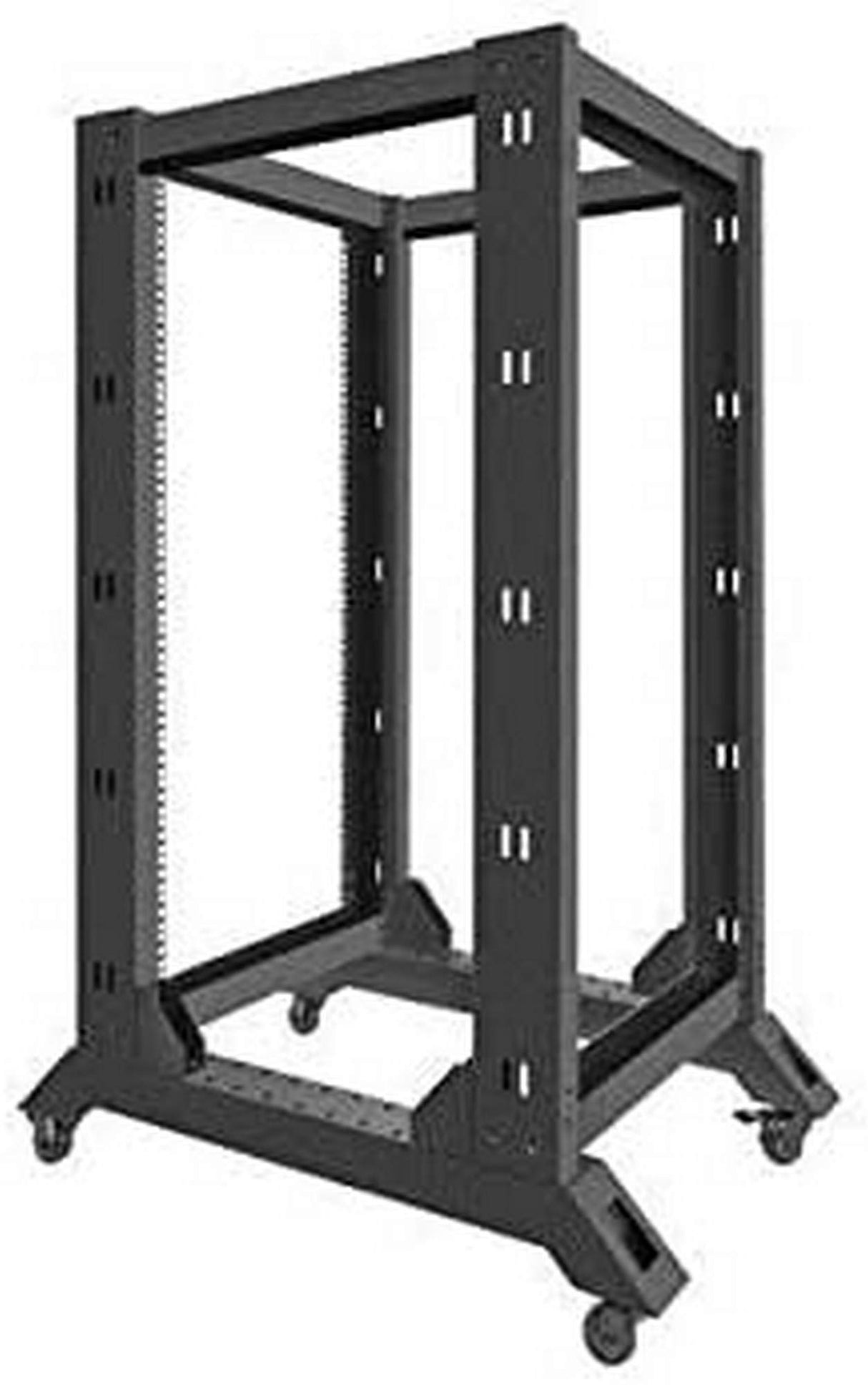 Lanberg Rack Abierto Negro 19'' 22U 600X800MM, Montaje en Bastidor, Compatible con Servidores y Dispositivos Montables en Rack, Acero Negro