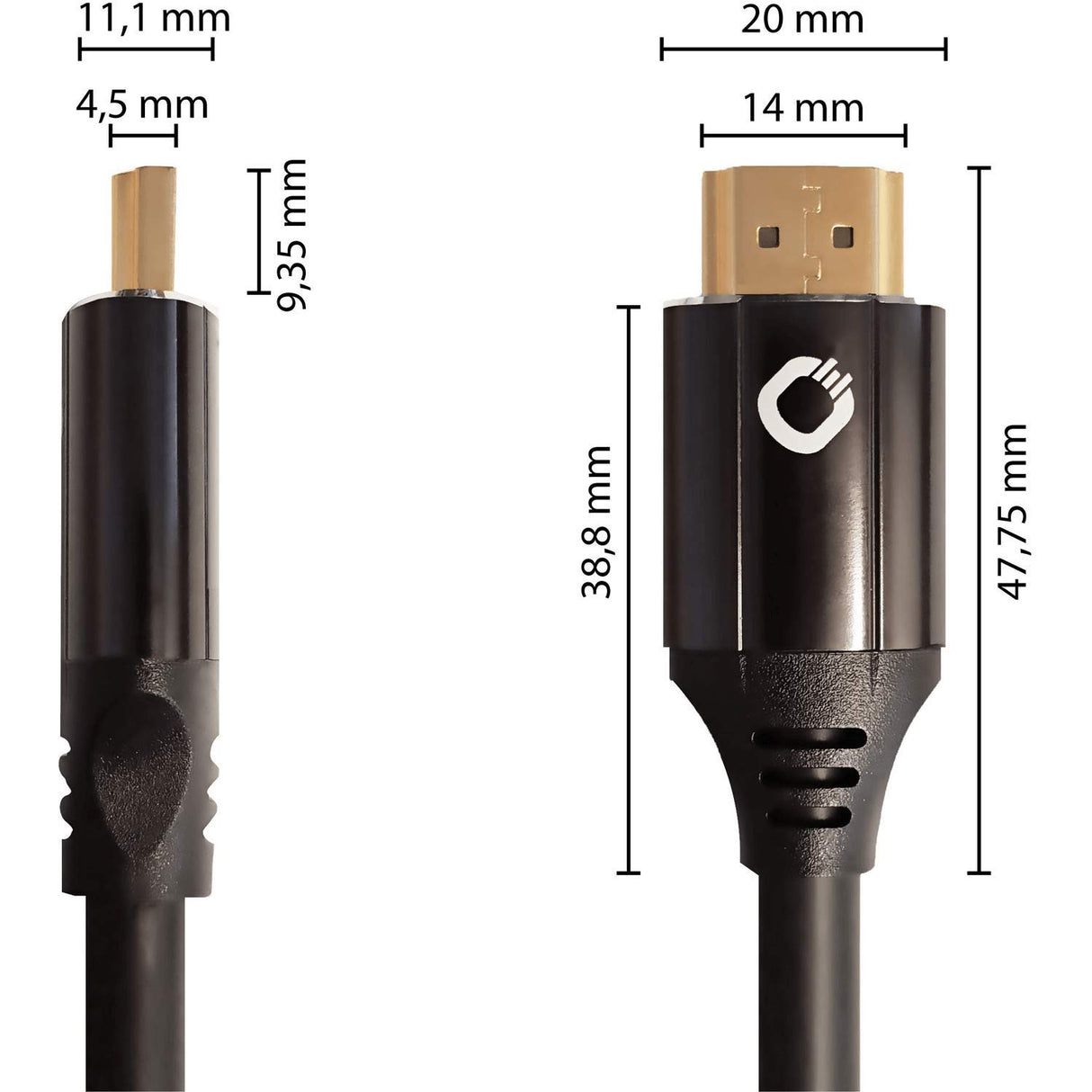 OEHLBACH Black Magic MKII - Cable HDMI de alta velocidad (8 K, FUHD, 60 Hz, 4320p, 4K, 120 Hz, 2160p, 48 Gbit/s (21:9 Cinema, 3D, Dolby Vision, Dynamic HDR 10+, VRR, eARC, UHD2), 5 metros, color negro