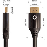 OEHLBACH Black Magic MKII - Cable HDMI de alta velocidad (8 K, FUHD, 60 Hz, 4320p, 4K, 120 Hz, 2160p, 48 Gbit/s (21:9 Cinema, 3D, Dolby Vision, Dynamic HDR 10+, VRR, eARC, UHD2), 5 metros, color negro