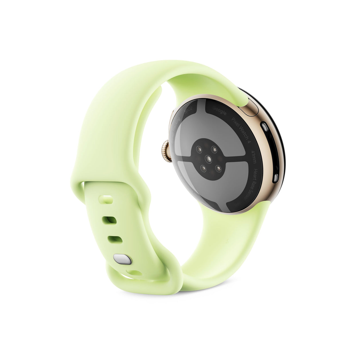 Google Pixel Watch 4 (41 mm) - Smartwatch Android con Seguimiento de la el Estado físico, y la Ayuda de Gemini - Caja de Aluminio en Oro Champagne - Correa Deportiva en Verde Lima - LTE