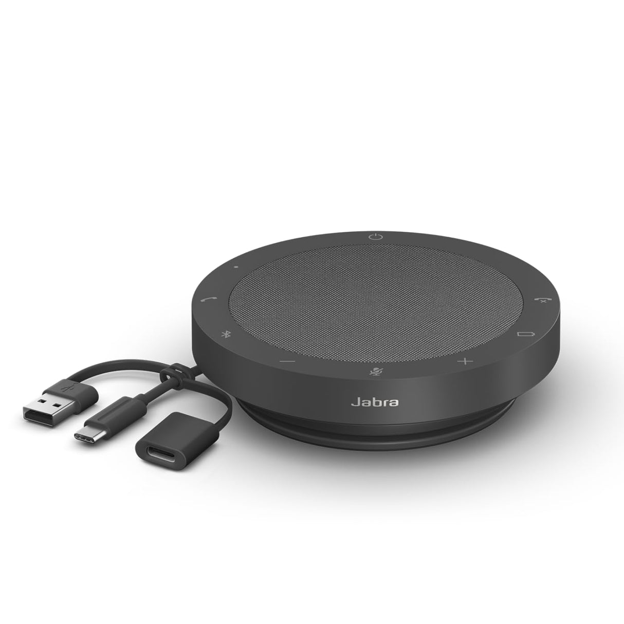 Jabra Speak2 55 Altavoz Inalámbrico Bluetooth - 4 Micrófonos, Cancelación de Ruido, 50 mm de Alto Alcance, Audio de Banda Ancha, Compacto y Portátil - Certificado para Zoom y Google Meet - Gris Oscuro