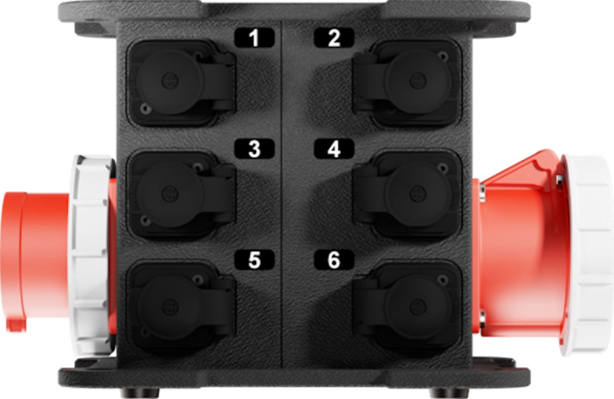 Power Turtle Xtreme Outdoor caja de distribución eléctrica, compacta y robusta que cuenta con una protección de circuito separada contra sobrecarga (MCB)