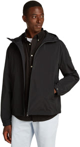 Tommy Hilfiger Cortavientos Hombre Hooded deportivo, Negro (Black), L