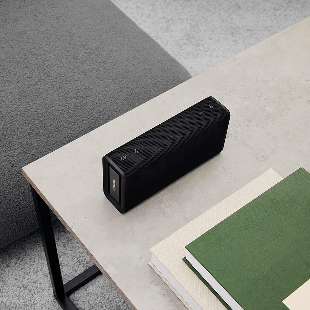Urbanista Brisbane Plus Altavoz Bluetooth 5.3, Altavoz Portátil con Emparejamiento de Sistema para Reproducción Estéreo, Reproducción de 60 Horas, Resistencia IPX5, Carga USB C, Negro Medianoche