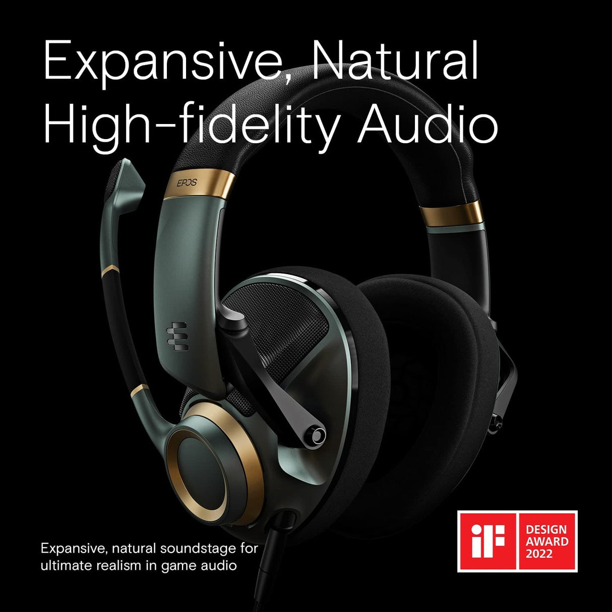 EPOS Auriculares para juegos H6Pro con micrófono, acústica abierta, diadema ligera, cómoda y duradera, para PC, Mac, PS4, PS5, Xbox Series X, Xbox One, Nintendo Switch (verde)