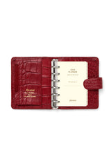 Filofax Pocket Classic - Organizador de cocodrilo, color cereza