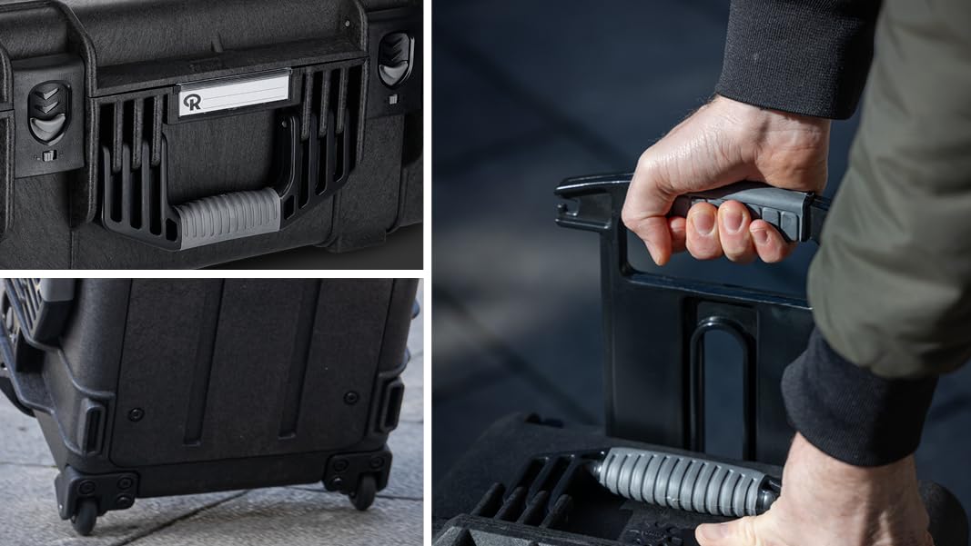 Rollei Hard Case 5737 Trolley - Maleta Extremadamente Robusta, irrompible e Impermeable con Equipamiento de Espuma Flexible, Transporte cómodo, regulación automática de la presión y protección