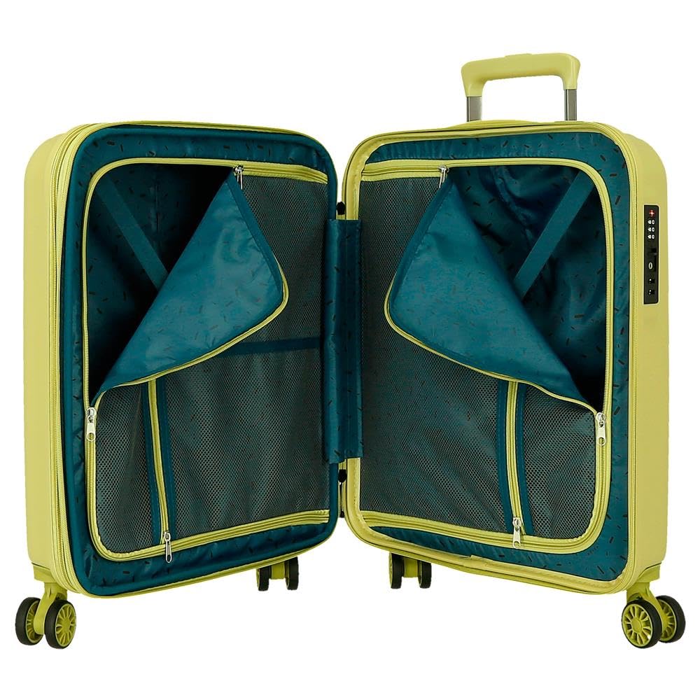 Joumma Disney Minnie Line Maleta de Cabina Amarillo 40x55x20 cms rígida 2,8 kgs Cierre TSA Integrado ABS 2,8 kgs 37L Extensible Equipaje de Mano