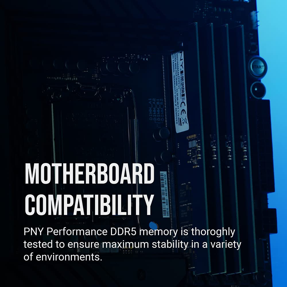PNY Performance DDR5 16GB 4800 MHz DIMM MODULO DE Memoria RAM para Ordenador DE Mesa CL40 1.1V