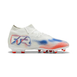 PUMA Future 8 Pro FG/AG Jr - Tenis de fútbol Unisex para niños, Puma Blanco Puma Negro Rojo Brillante, 34 EU