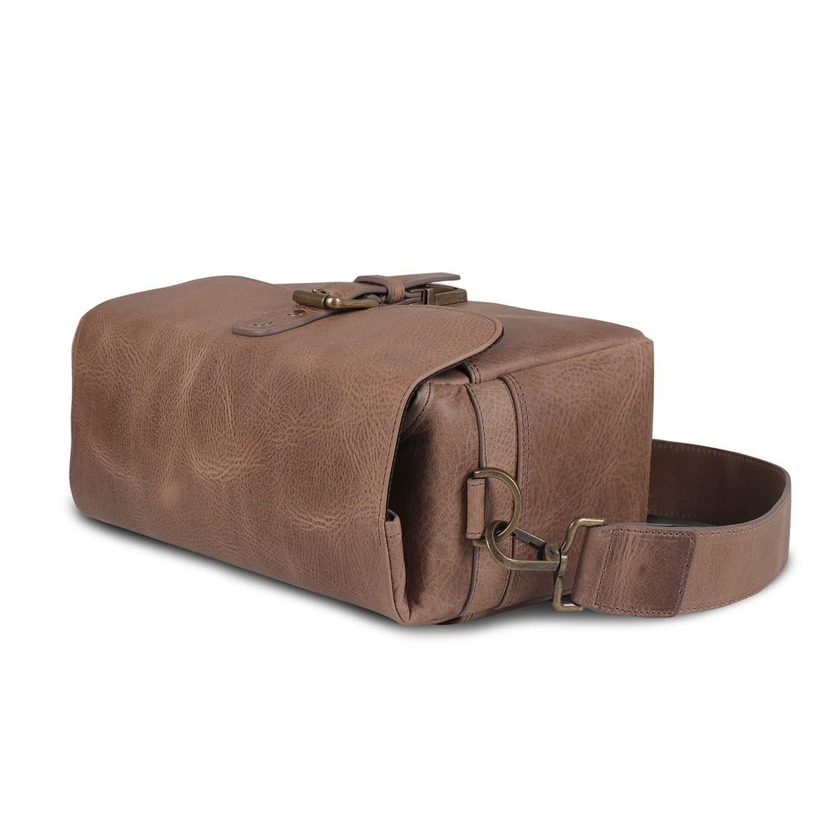 MegaGear Torres Mini Bolsa de mensajería de la cámara de Cuero Genuina para cámaras sin Espejo, instantáneas y DSLR - Maroon - Visón