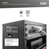 DIGITUS DN-48001 - Rack de Audio - 19 Pulgadas - 16U - Rack de Equipo Universal - para Accesorios de Audio y vídeo - Sin Montar - Carga máxima 136 kg - con Ruedas - Negro
