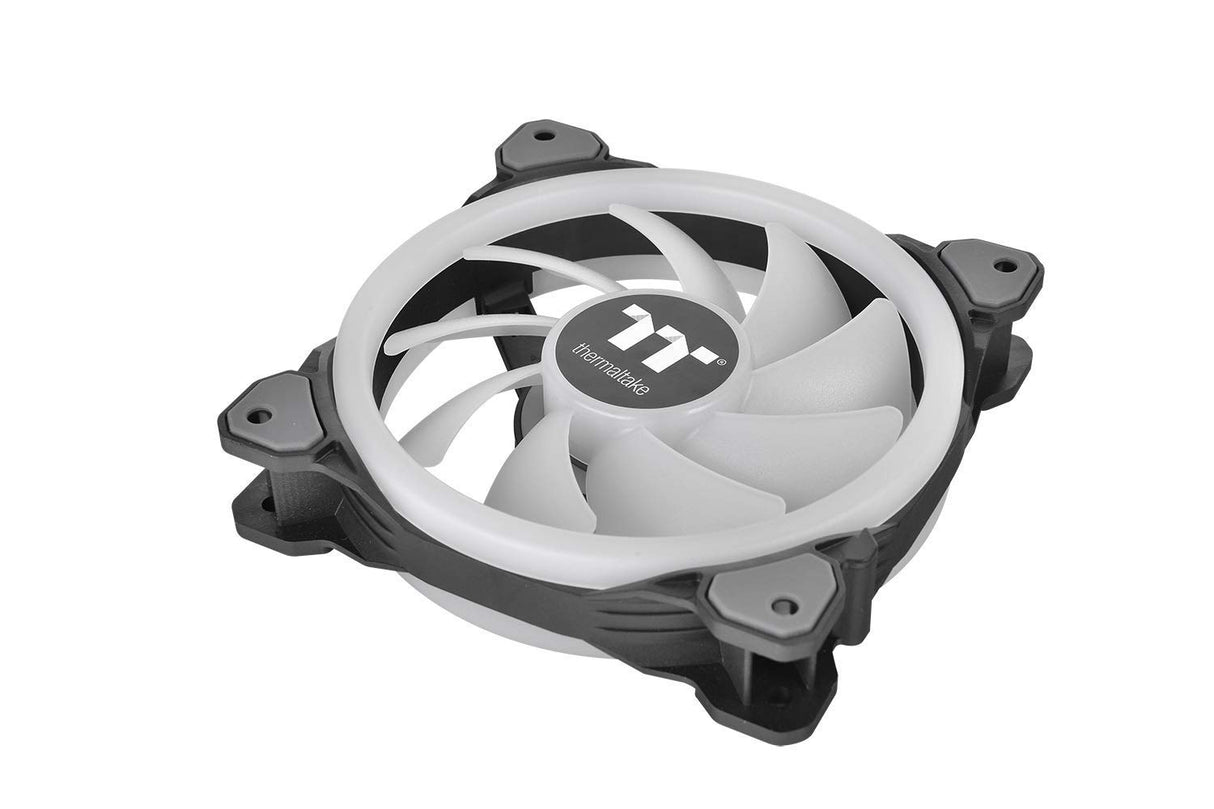 Thermaltake Riing Trio 14 LED RGB TT - Pack de 3 Ventiladores para PC, Color Negro