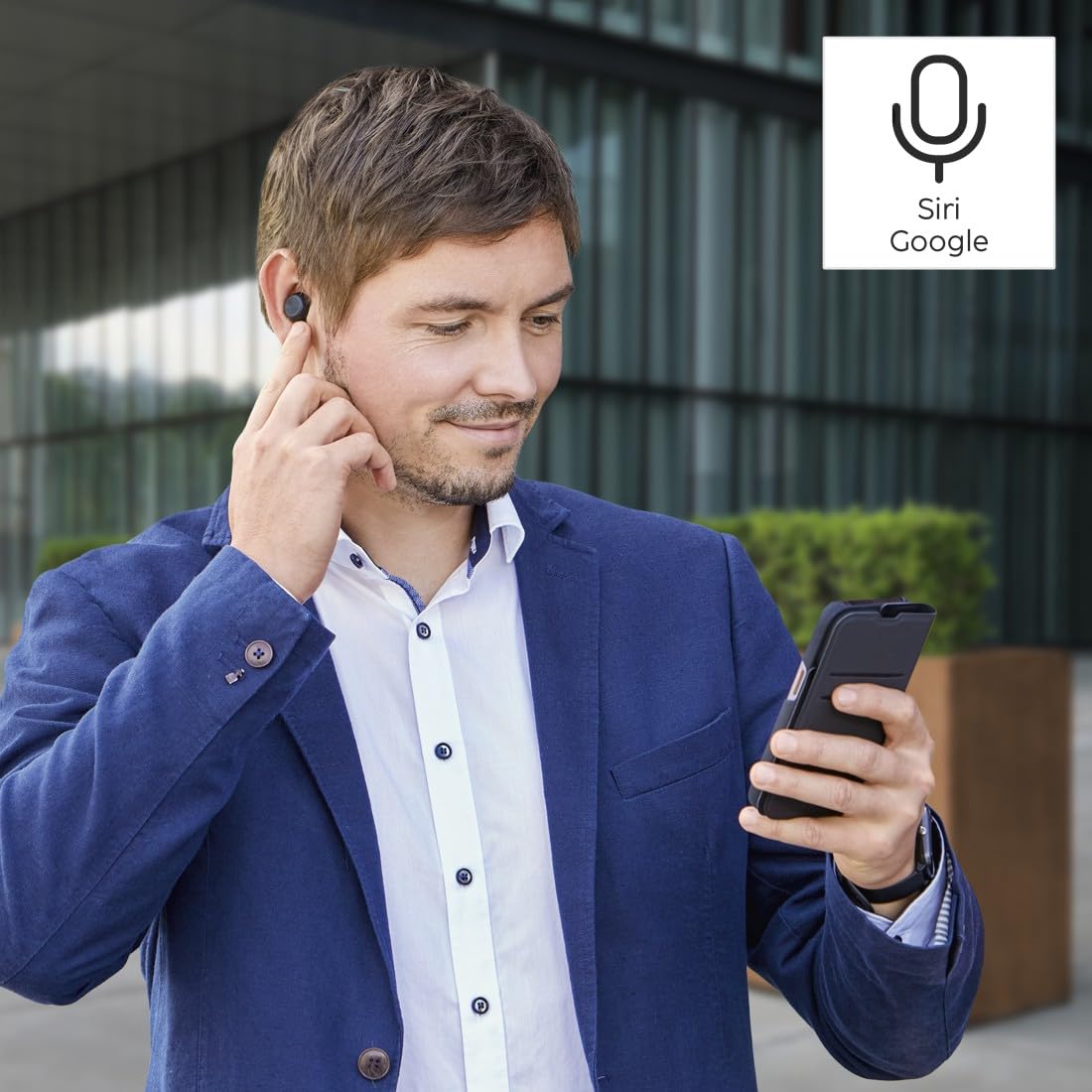 Hama True Wireless In Ear - Auriculares Bluetooth (batería de 4 Horas, Tiempo de conversación de 12 Horas, batería de 12 Horas, Auriculares con Carga inalámbrica y Cargador inalámbrico, protección
