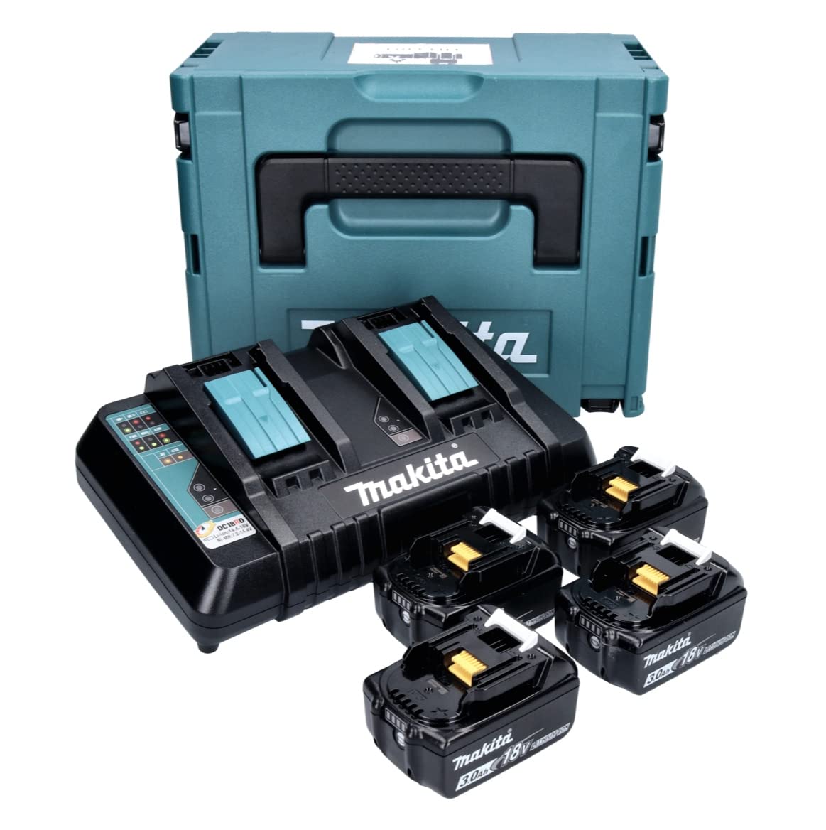 Makita 197720 – 6 Power Source Kit Li 18,0 V, incluye 4 x Batería de 3 Ah)