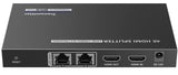 PremiumCord 4K HDMI 1-2 Splitter + Extensor vía Cat6/6a/7, Ultra HD 4K @ 30Hz a 70m, Carcasa Metálica, 2 Receptores con Fuente de Alimentación, Dolby TrueHD, 3D, EDID, CEC, HDCP2.2