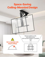 VEVOR Soporte para TV de Techo motorizado, Marco Soporte para TV Dimensiones de 813 a 1651 mm, Marco Porta televisión Plegable Ajustable con VESA máx. 60 x 60 cm, Carga máx. 40 kg