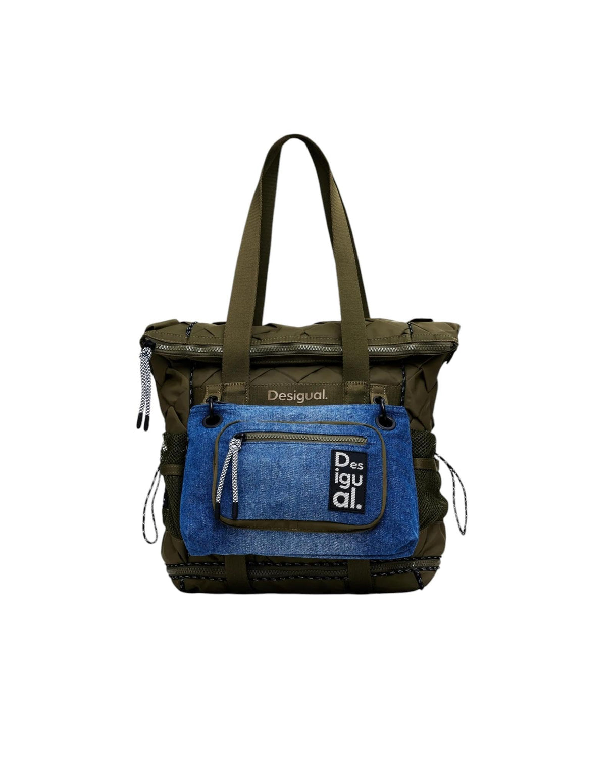 Desigual Accessories-Mochila Grande de Nailon, Nylon Backpack Big para Mujer, Verde, Einheitsgröße