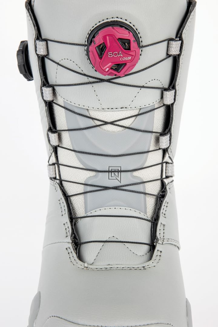 Nitro Dynasty Boa 24 All Mountain Freeride Premium Sistema de Cordones Rápidos Step On Boot Snowboot Barco de Snowboard, Mujer, Vino Iron, 26