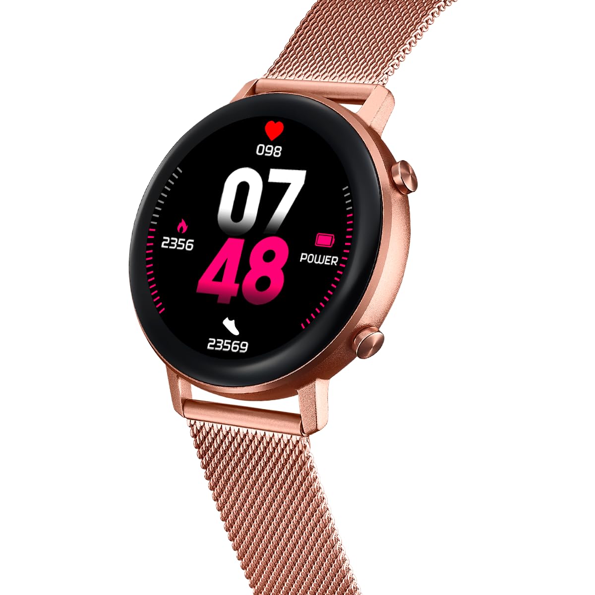 LOTUS Reloj Smartwatch Mujer 50042/1 - Caja de Aleacion de Zinc Rosa - Correa de Acero Inoxidable 316l Rosa