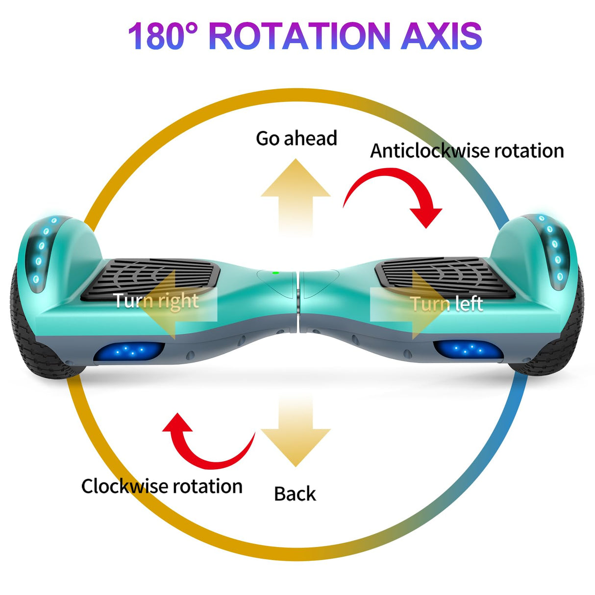 SISIGAD Offroad Hoverboard Kinder Adults mit 6,5" Reifen Leistungsstarke Große - Batería Hoverboard Bluetooth-Lautsprechern LED-Licht