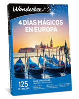 WONDERBOX - Caja Regalo - 4 días mágicos en Europa - 3 Noches + desayunos para 2 Personas 125 estancias por Europa - Ideas Regalo Pareja Original