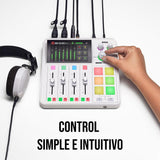 RØDE RØDECaster Duo RØDECaster Duo de RØDE, solución de producción de audio compacta todo en uno para podcasts, transmisiones, producción musical y creación de contenido (Blanco)