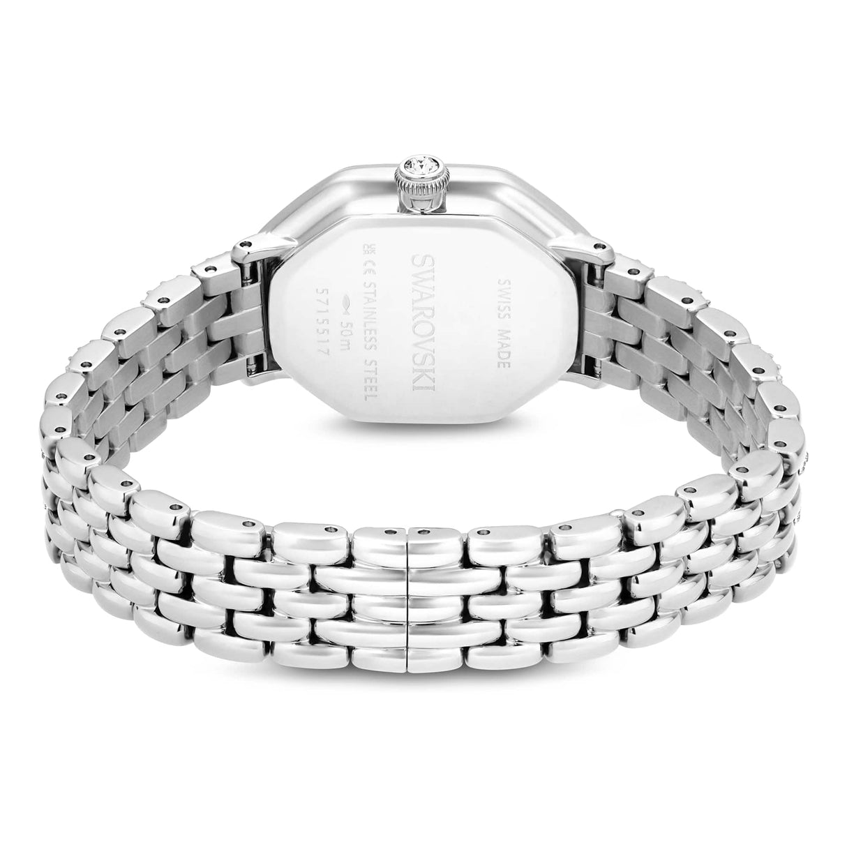 Swarovski Reloj Dextera Octagon, Fabricado en Suiza, Brazalete de Metal, Tono Plateado, Acero Inoxidable