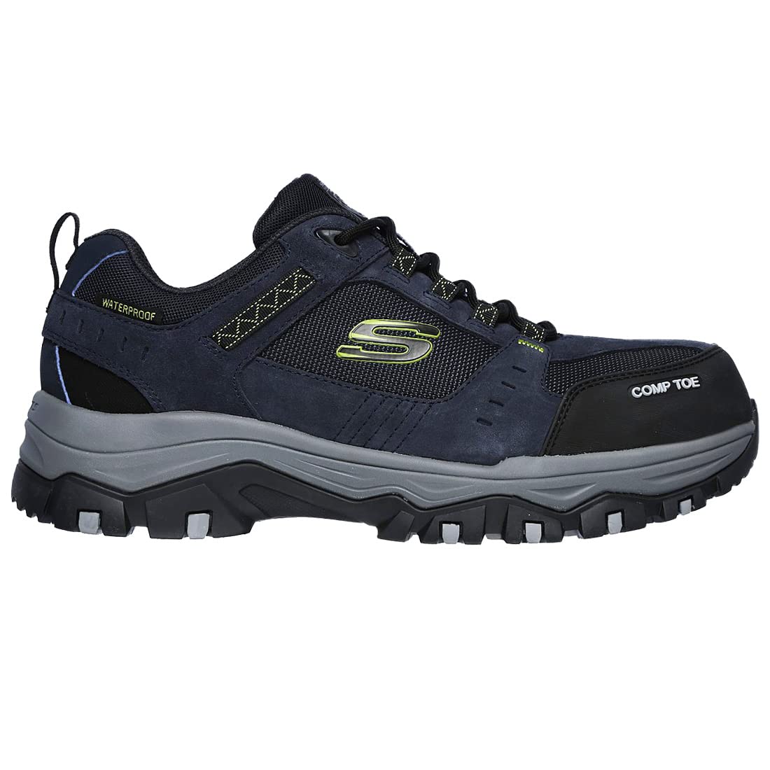 Skechers GREETAH, Zapatillas para Hombre, Navy Suede Leather W/ Textile, 42.5 EU