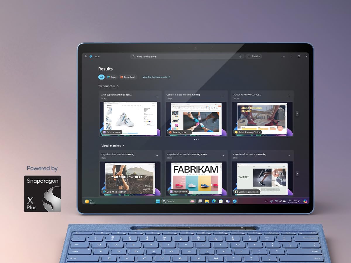 Microsoft Surface Pro (Incluye el Cargador) | Copilot+ PC |Pantalla táctil 13”| Snapdragon X Plus | 16GB RAM |512GB SSD |Último Modelo, 11a edición | Windows 11 Home | Zafiro